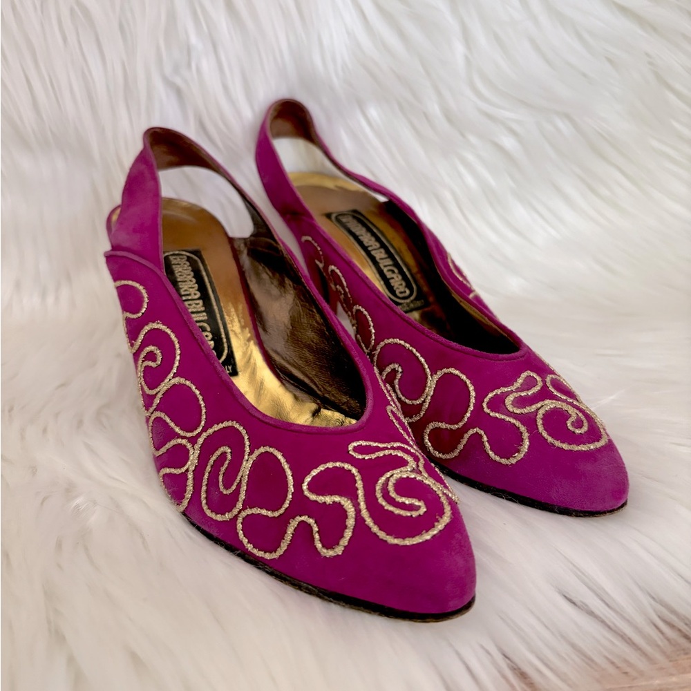 Made in Italy Barbara Bulgaro Suede Slingback Heels